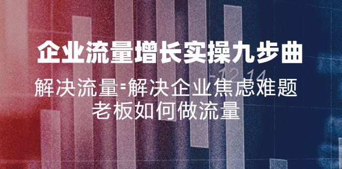 （11822期）企业流量增长实战九步曲，解决流量=解决企业焦虑难题，老板如何做流量-轻创淘金网
