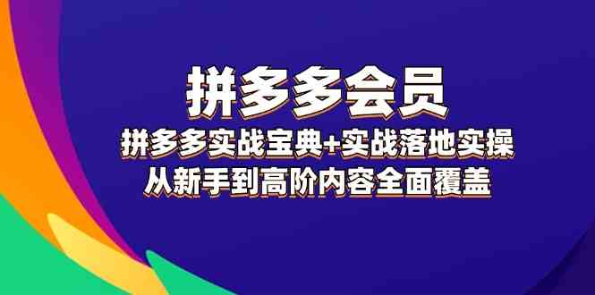 拼多多会员实战宝典+实战落地实操，从新手到高阶内容全面覆盖-轻创淘金网